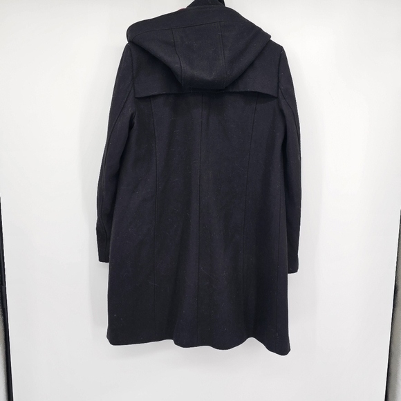 Tommy Hilfiger Navy Women's Single-breasted Wool-blend Coat Size Large - Picture 6 of 10